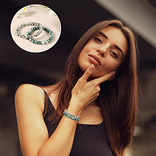 Bracelets couples anti-distance en jaspe extensible 10 mm - 3