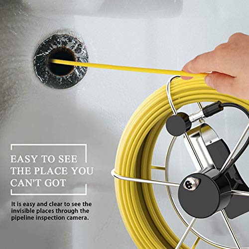 Plumbing Camera 100ft Waterproof IP68 DVR Video Inspection Equipment 7 Inch LCD Monitor HVAC Duct Drain Chimney Snake Pipe Cameras 30m Cable 1000TVL Sony CCD Cam with Luxury Box (Free 8GB SD Card)