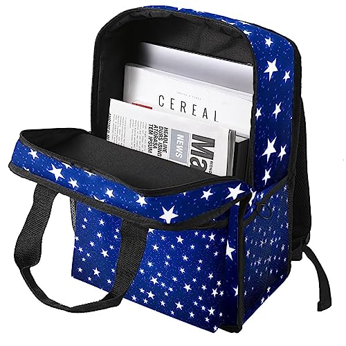Sac à dos garçon étoiles bleu et multicolore à bretelles