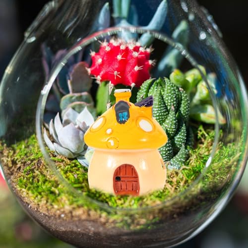 Image of BESPORTBLE 6pcs Mini Mushroom House Figurines for Fairy Garden, Resin Micro Landscape Decor, Assorted Colors, Ideal for DIY Bonsai and Office Decoration
