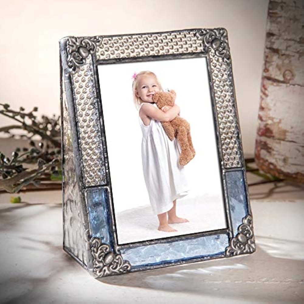 Amazon.com - Blue Picture Frame Vintage Stained Glass 2 1/2