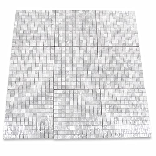 Stone Center Online C24XH Carrara White Marble 1X1 Square Mosaic Tile Honed Kitchen Bath Wall Floor Backsplash Shower  thumb #4