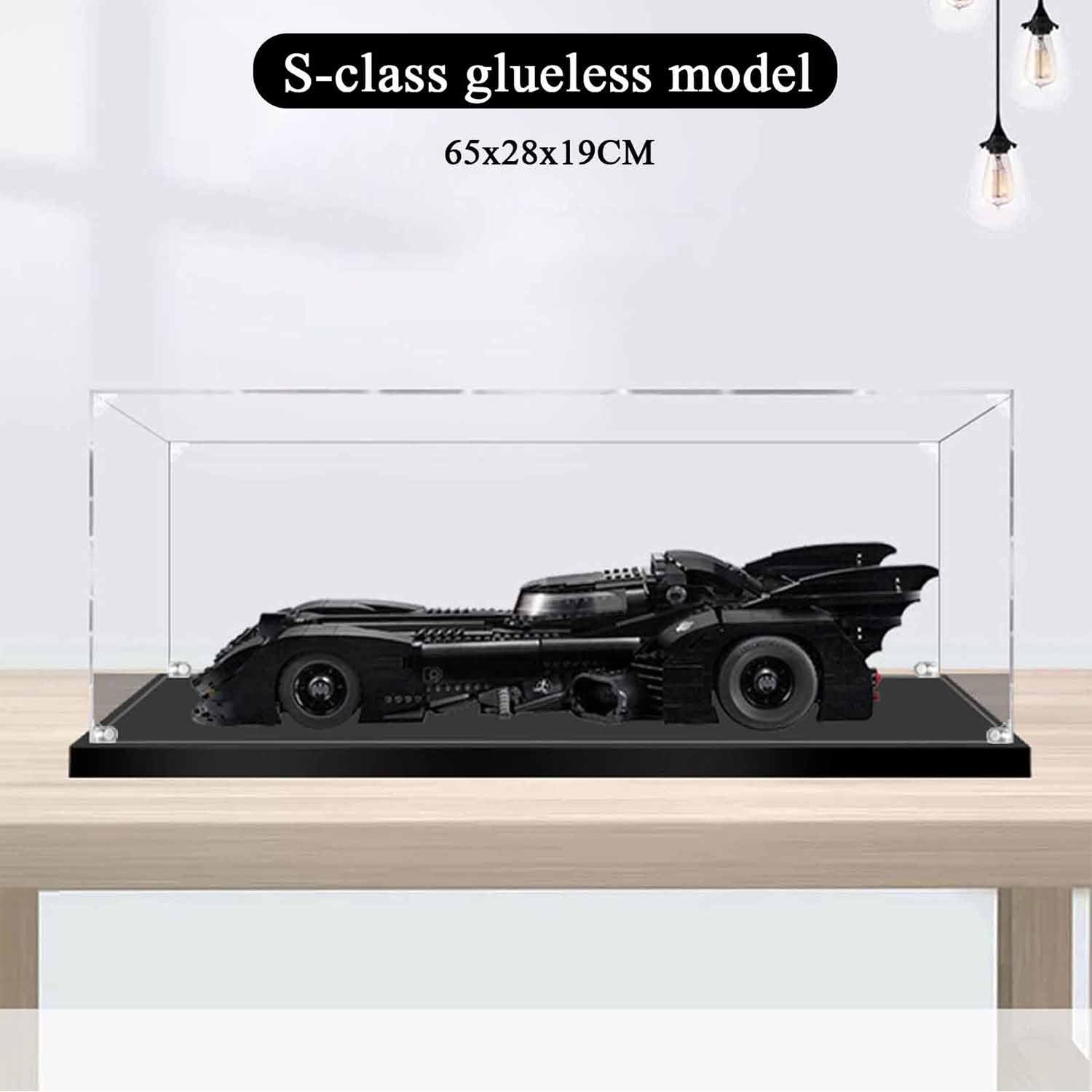 Vetrina in acrilico per Lego 76139 Vetrina trasparente antipolvere per (1989 Batmobile) (il modello di blocco non è incluso)(2mm)