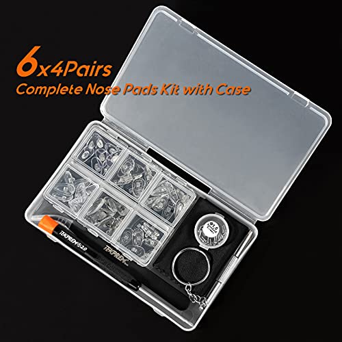 Kit de reparo de protetores nasais para óculos, TEKPREM 24 pares de protetores de nariz com 6 tipos