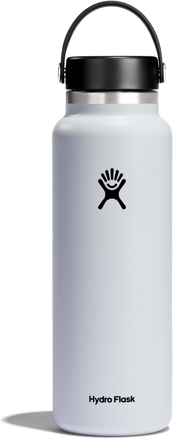 Hydro Flask - Water Bottle 1180 ml (40 oz) - Vacuum Insulated Stainless Steel Water Bottle with Leak Proof Flex Cap and Powder Coat - Wide Mouth - White