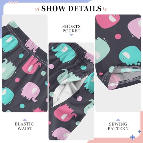 ZZXXB Cute Elephant Boys Long Pants Soft Trousers Elastic Waist Kids Lounge Bottoms with Pockets S-XL4