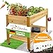 Tiny Garden Premium Hochbeet aus Holz mit Rollen für Balkon 122x59x81,5cm perfektes Hochbeet für Kinder oder als Kräuterbeet für die Terrasse, Erdbeerbeet