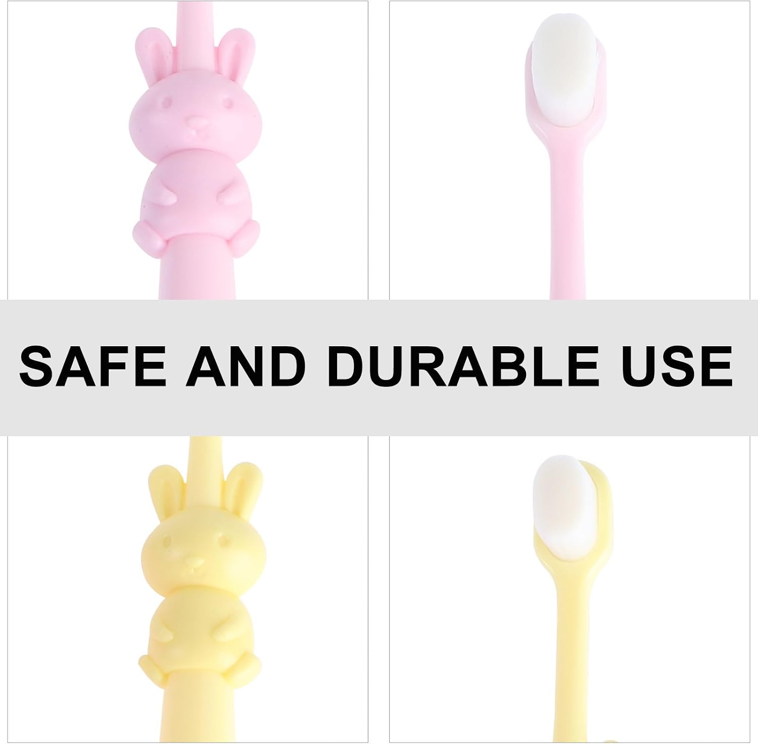 3pcs Manual Toothbrush for Ages 2-8, Extra Gentle Bristles, Cartoon Rabbit Design, Oral Care Tool for Dental Hygiene