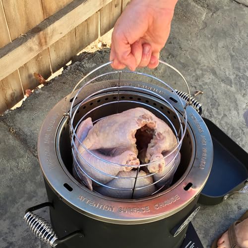 Image of SafBbcue Turkey Roaster Basket for Char-Broil Big Easy TRU-Infrared Turkey Fryer 14101550 Roasting Turkey Cooking Basket, Stainless Steel Big Easy Turkey Fryer Accessories Basket
