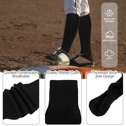 Baseball Socks and Belt Combo Set 2 Pairs Elastic Softball Socks and 1 Adjustable Belt for Youth and Adult3