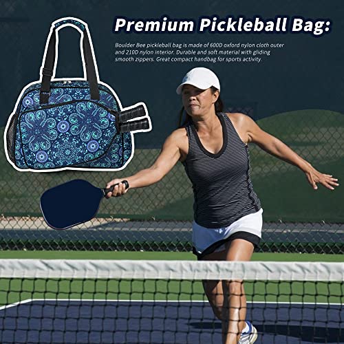 Image of Boulder Bee Pickleball Bags, Premium Pickleball Tote Bag for Girls, Women's Hand /Shoulder Gym Bag w Water Bottle Holder, with Pickleball Racquet /Paddle Holder