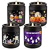 Halloween Scented Candles Set of 4 (7oz Each) – Spooky Aromatherapy Soy Wax Candles with Bat & Ghost Designs, Smokeless for All Saints’ Day, Home Decor & Festive Gifts