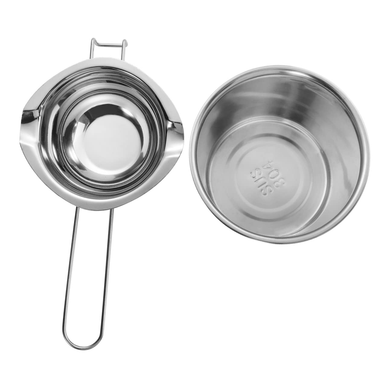 HOLIDYOYO 2pcs Stainless Steel Melting Pot Handle Wax and Chocolate Melting Pot for Candle Making Material Capacity for Home Use