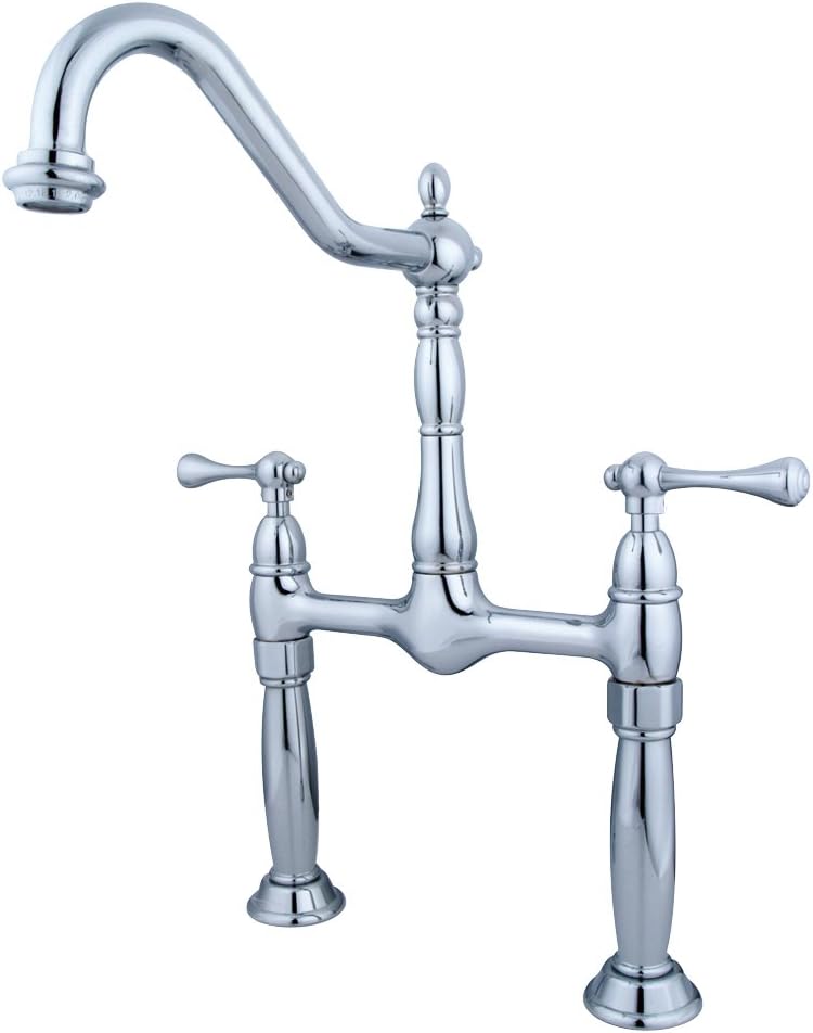 Kingston Brass KS1071BL+ Victorian Widespread Vessel Sink Faucet, Polished Chrome