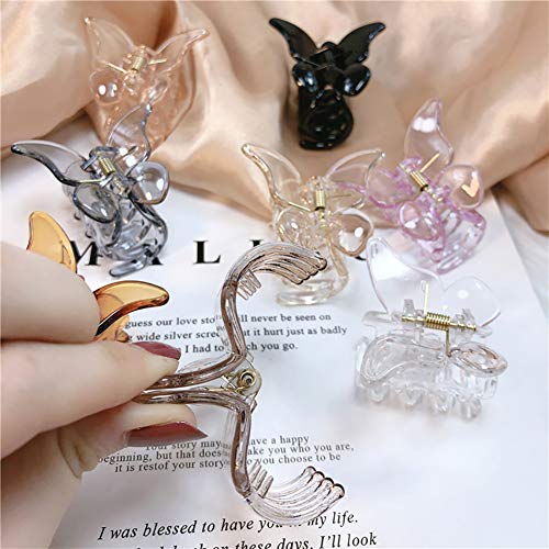 6 Pinzas Mini Mariposa Transparente para Cabello miniatura 4