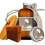 Caveman Beard Oil, Beard/Mustache Balm Wax, Beard and Body Soap, Boar's Hair Brush Set in Drunken Caveman (Bay Rum) Scent