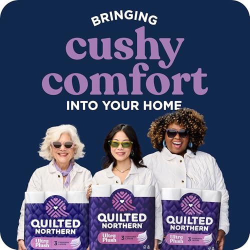 quilted northern ultra plush toilet paper 6 mega rolls  24 regular rolls 3x thicker 3 ply soft toilet tissue