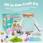 Mermaid Light-Up Terrarium Kit for Kids - LED Night Light Birthday Gift for Girls Ages 4 5 6 7 8-12 Year Old - Mermaid Toys for Girls - DIY Arts and Crafts Kit for Kids