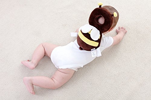 Synlark® Baby Head Protector Cushion Plush Soft Toy Early Learning Toy Fall Protection Helmet Baby Head Protector Child Adjustable Shoulder Strap (Brown) 3