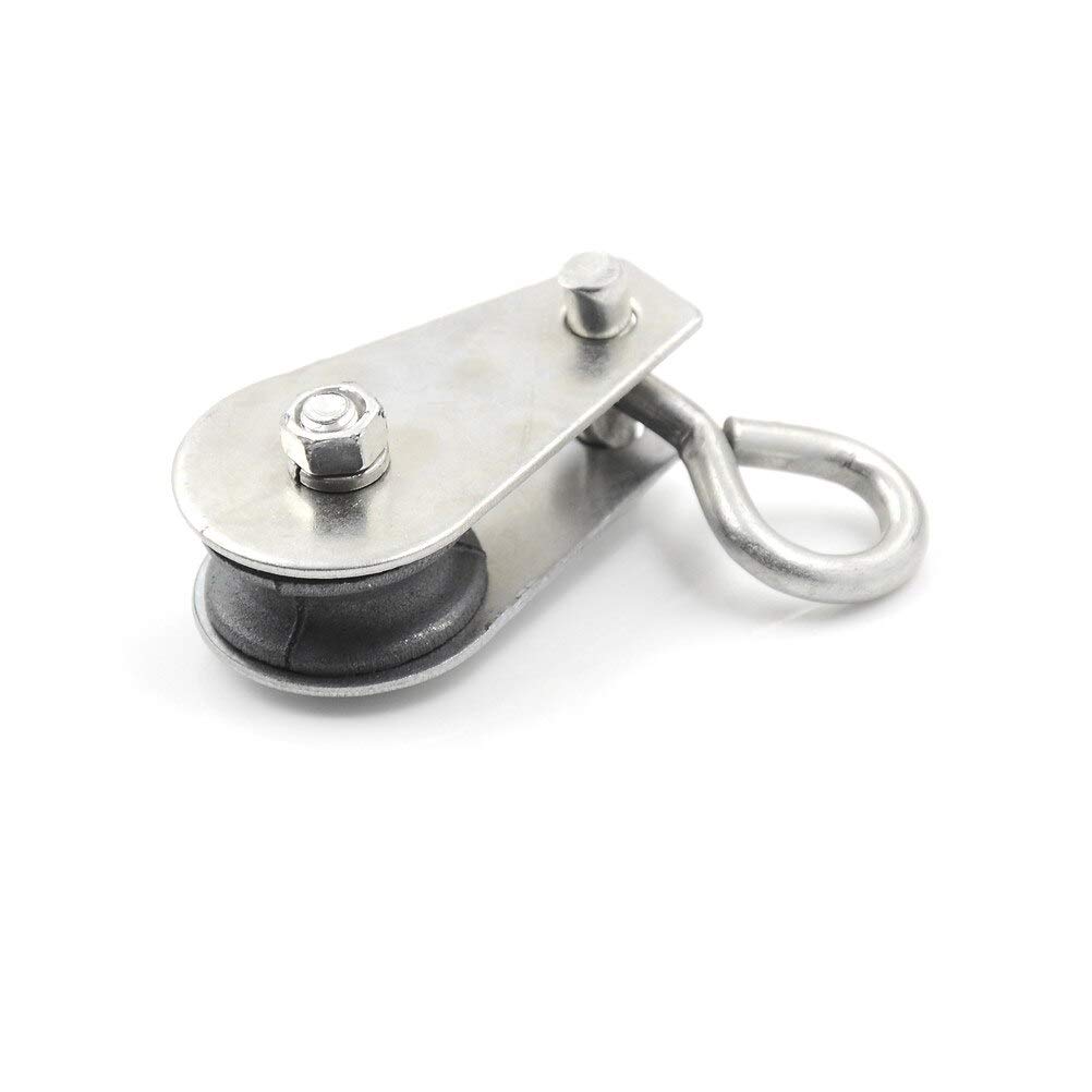 Bloque de polea simple, rodillo de polea, Polea de distribución Polea de cuerda de elevación giratoria única duradera de 0,3"