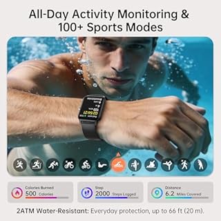 Tensky Smart Watch for Men/Women, 1.85'' HD Activity Smartwatch for Android/iPhone/Samsung/(Bluetooth Call), Alexa Built-in, 100+ Sport Modes Fitness Digital Tracker, Sleep/Heart Rate/SpO2 Monitor