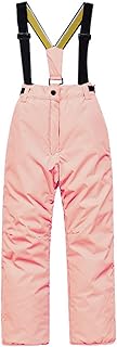 Boys and Girls Winter Straight Overalls Ski Suit Children's Ski Pants Thick Warm Straight Overalls Kinderlose Overalls, Rosa., 7-8 años