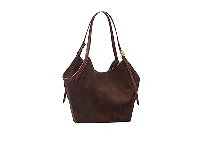 Kate Spade New York Deco Suede Tulip Tote Tote Handbags Hot Fudge, Leather/Linen/Suede