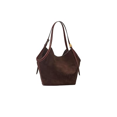 Kate Spade New York Deco Suede Tulip Tote Tote Handbags Hot Fudge, Leather/Linen/Suede