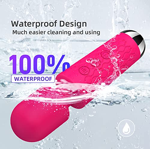 Image of Handheld Cordless Mini Massager, Powerful Quiet with Waterproof, 20 Modes & 8 Speeds Vibration Wand for Back Neck Shoulders, Muscle Soreness Relief & Recovery (Red)