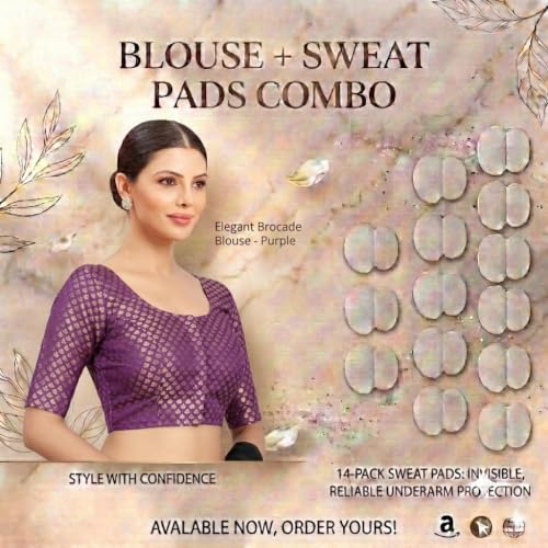 Image of Studio Shringaar Women's Zari Brocade Stitched Elbow Length Sleeves Saree Blouse