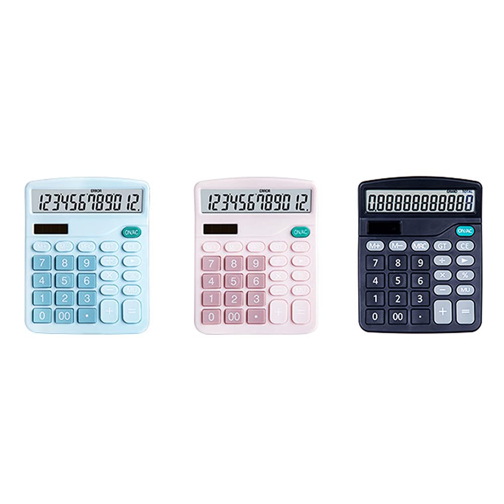 Calculatrice De Bureau Transparente à Grand Écran - 10 Chiffres - Design Moderne Bleu