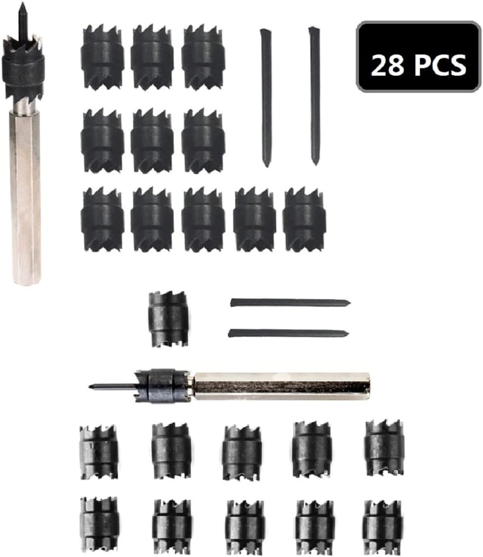 3/8" 28 Pack Spot Weld Double Sided Cutter Sets, Spot Drill Bit Welder Cut Tool Kit