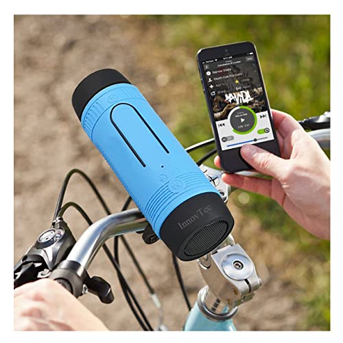 InnovTec Enceinte Bluetooth Portable sans Fils, Multifonction étanche Enceinte Bluetooth avec LED Lampe,12 Heures d'Autonomie pour Vélo Sports USB FM SD Card