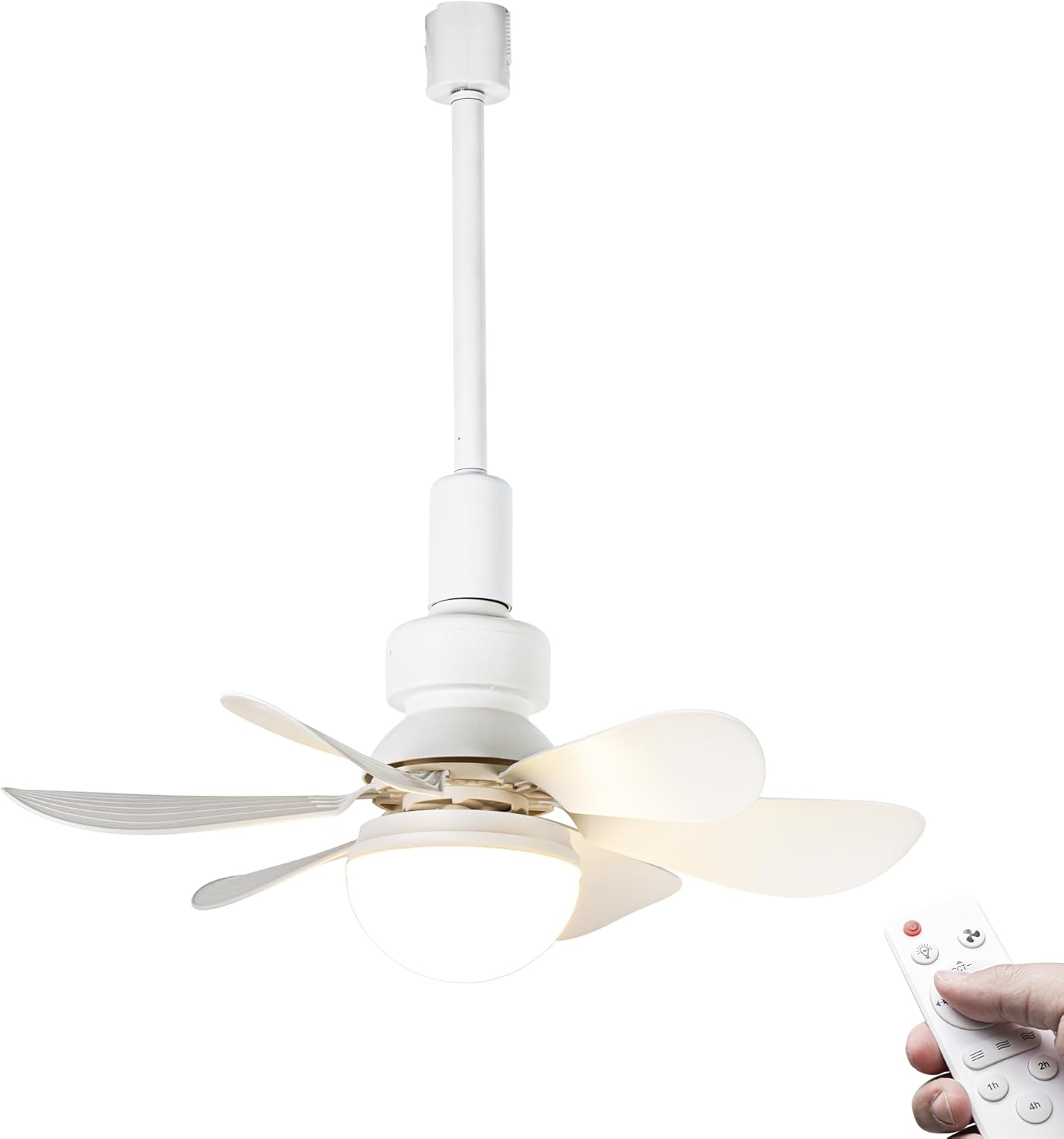 19.2 Inches Height H-Type Track Lighting With Fan Remote Control Dimmable Adjusted Wind Power Modern Design For Living Room Bedroom Kitchen Home