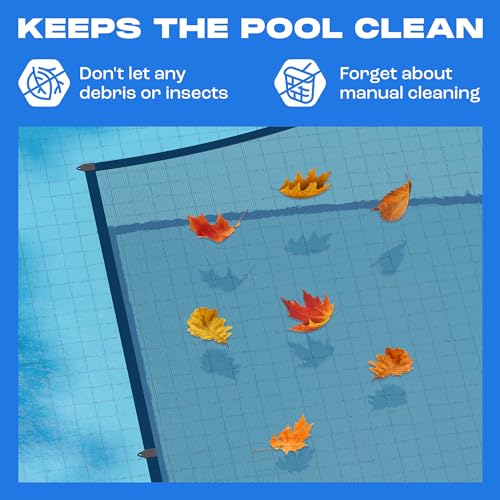 Cubierta para piscina ovalada 12x18 pies malla antihojas miniatura 4