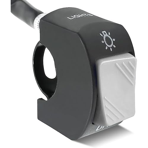 Motorcycle Handlebar Switch ATV Light Switch with On Off Push Button for U5 U7 U2 Motorcycles Scooter Electrombile Motorbike-7/8(22mm) Grey