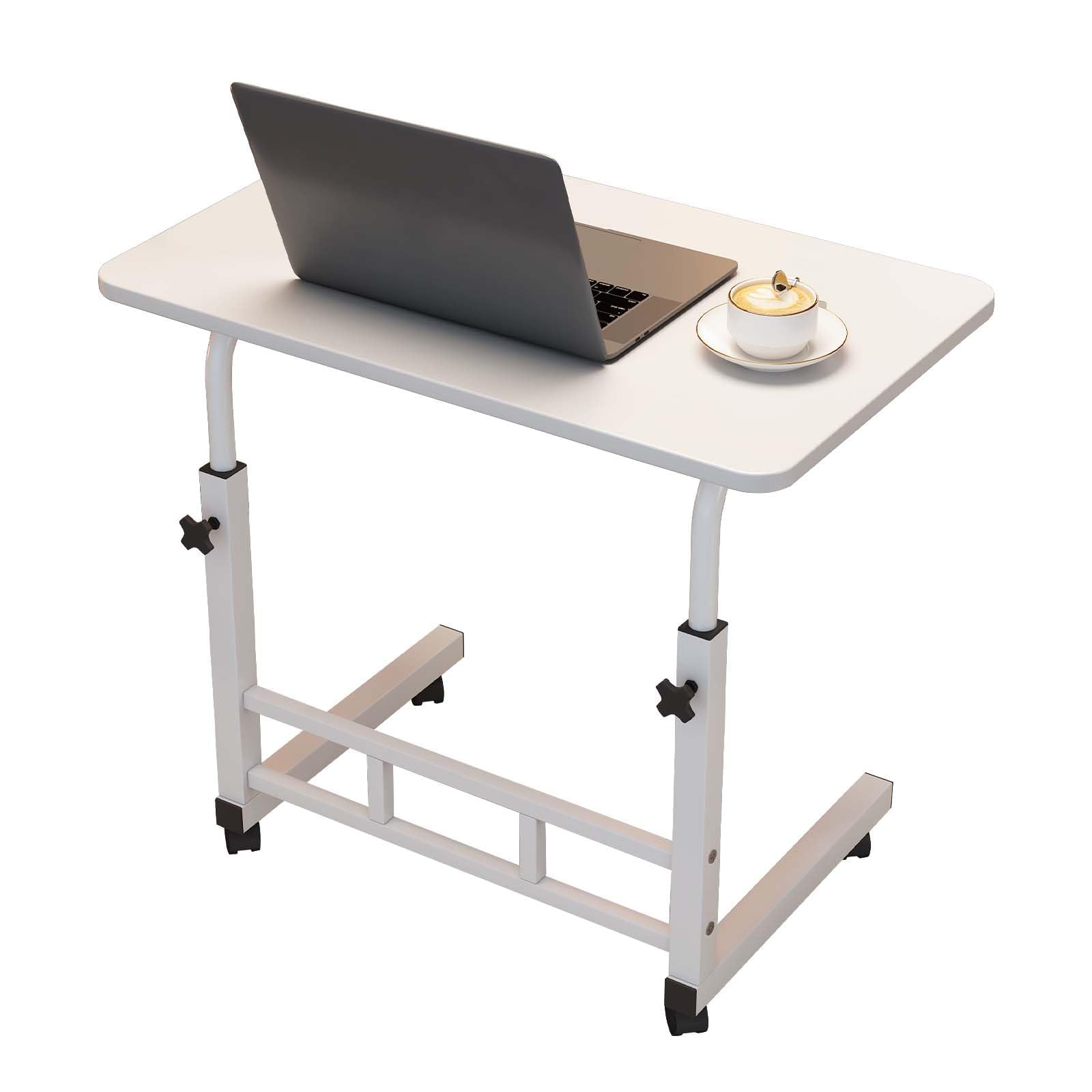 Adjustable Height Mobile Computer Desk Small Standing Desk with Wheels Portable Stand Up Desk Mobile TV Tray Table