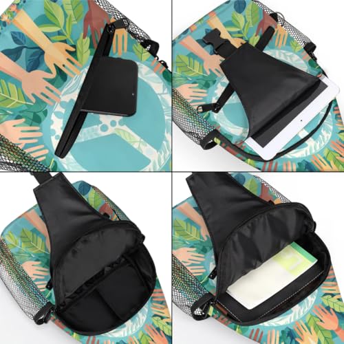 Bolso bandolera unisex para senderismo y viaje 7.9x3.5x14.2 pulg miniatura 5