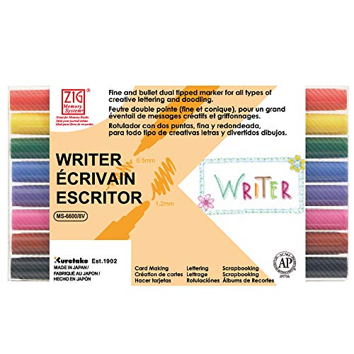 Zig Memory System Writer Dual-Tip Markers, Multicolor, 8-Pack