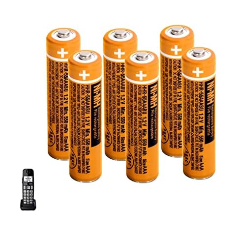 6 x Baterías Recargables HHR-55AAABU NI-MH para Panasonic Cover