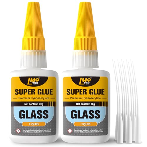 Glass Super Glue Liquid, Clear Instant CA Glue for Glass Crystal Repair