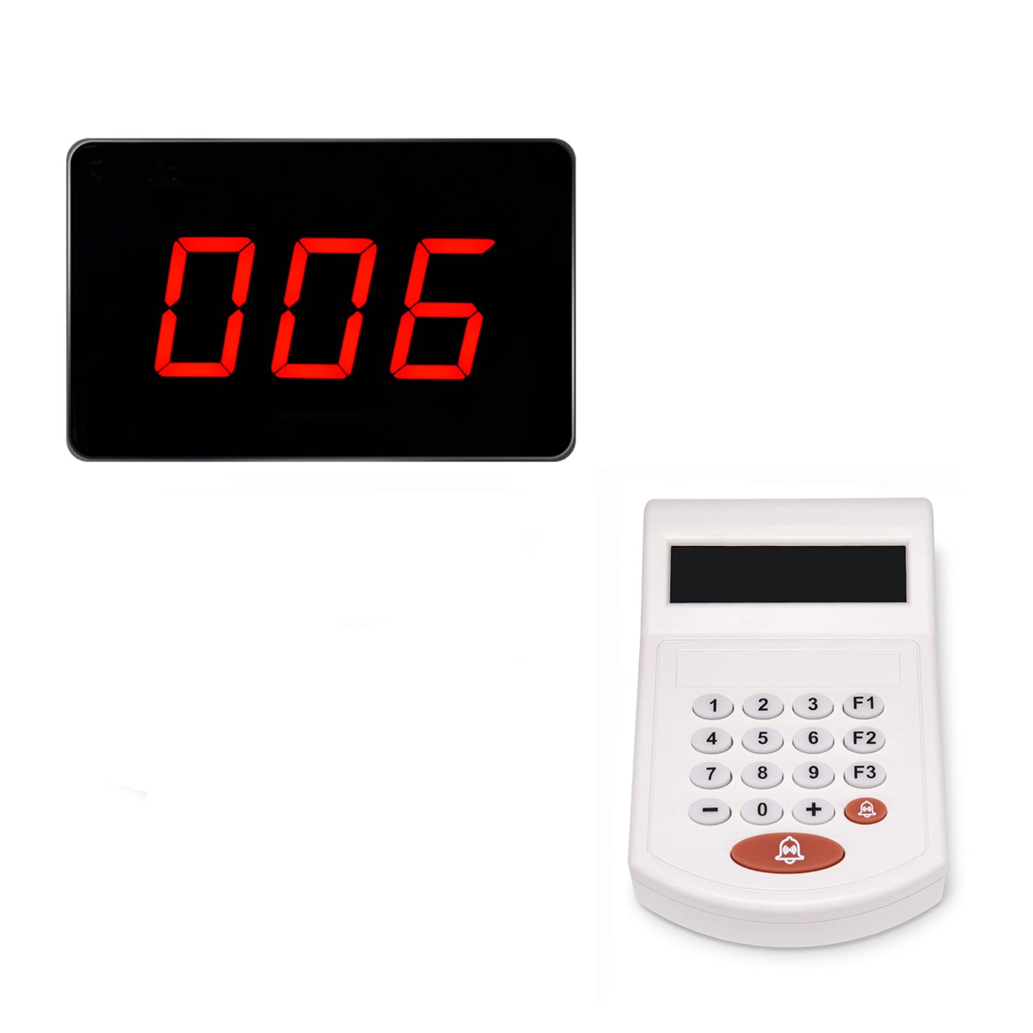 Wireless Queue Calling System, LCD Display with Volume Control Louder Speaker, 3-Digit Waiting Line Management System Device for Restaurant,Business,Hospital,School