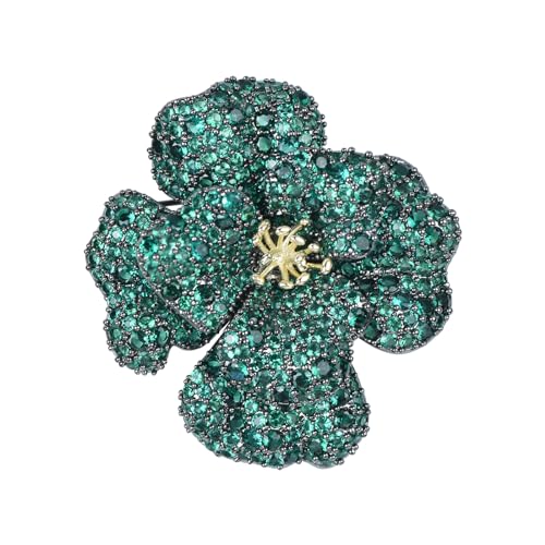Image of Elegant Crystal Blooming Rose Flower Brooch Lapel Pin Breastpin for Women Birdal Cardigan Hat Scarf Suit Sweater Floral Pins
