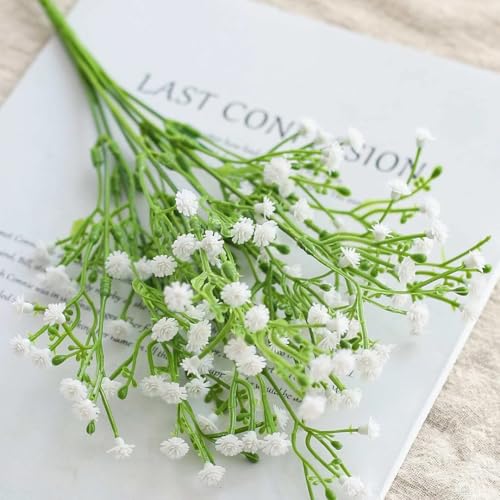 Image of Art Street Baby Breath White Artificial Flowers Gypsophila Bouquets Flowers, New Year Mothers Day Gifting, Faux Flowers for Vases | Decoration Items for Living Room| Set of 3 (Size: 14 Inch)