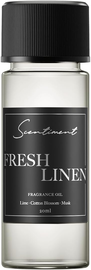 Fresh Linen Collection Diffuser Oils | Aromatherapy Home Fragrance | Luxurious Scent with Notes of Lime, Cotton Blossom, Musk, 20ml Fresh Linen 0.68 Fl Oz (Pack of 1)