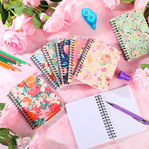 8 Pack Spiral Notebook Floral Journal For Women A6 4 X 6 Inch Small Notebooks For Work 80 Sheets 160 Pages Flower Hardcover Pocket Journal Notebook Ruled For Office School College Girls Supplies #TOP3