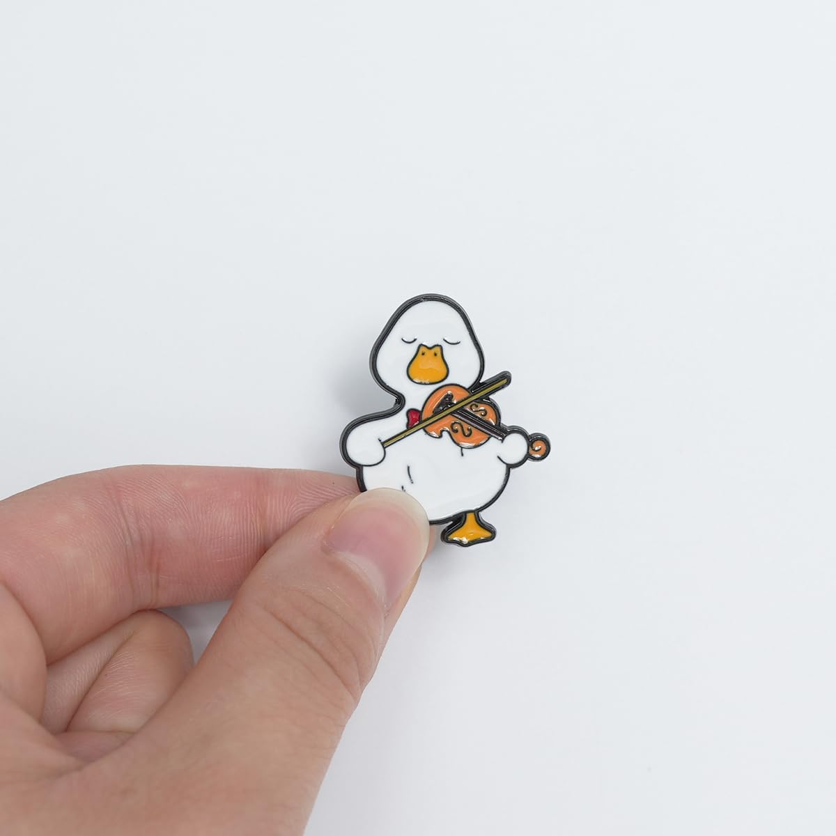 1 PCS Cartoon Music Violin Duck Brooch Cute Accessories Decorative Clothes Bag Brooch