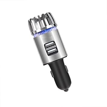 Yagzon Car Air Purifier with Dual Port Mobile Charger Air Freshener Car Air Ionizer Air Sterilizer Dust remover Reduce Cigarette Smoke and Bad Ions (Multi Color)