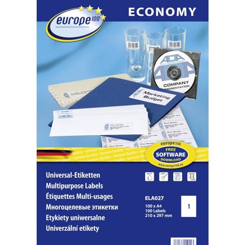 Europe100 Art. ELA027 Universal Etiketten (100 Klebeetiketten...