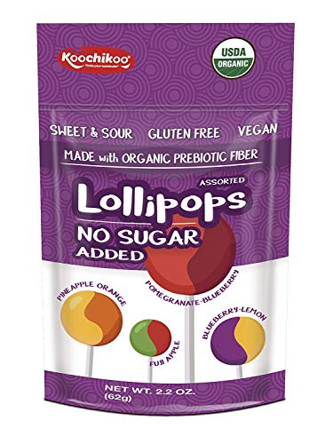 Koochikoo sugar free organic lollipop pouch, 10 count (…